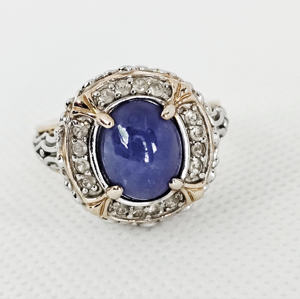 Genuine Iolite Topaz Victoria Wieck Ring In 18k Over Sterling Silver Sz 8 180$